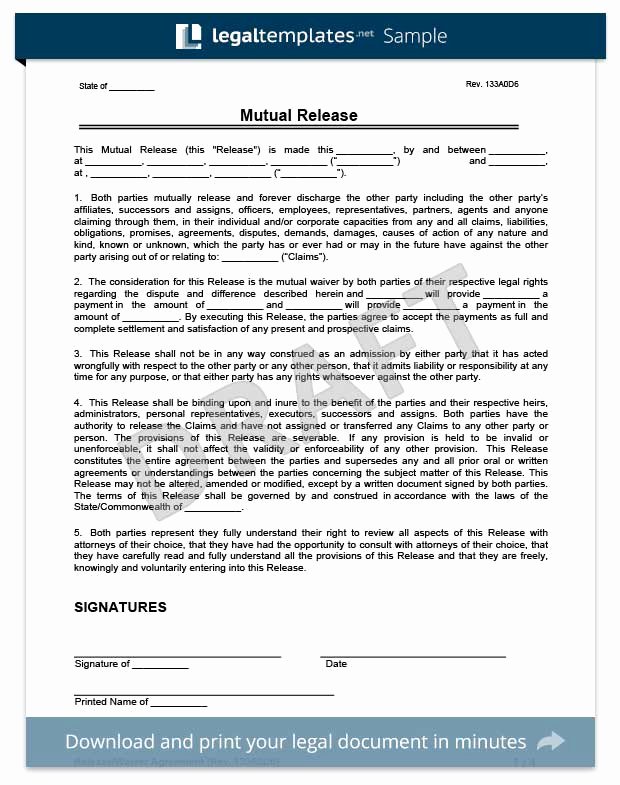 General Liability Waiver form Template Beautiful Free Release Of Liability form