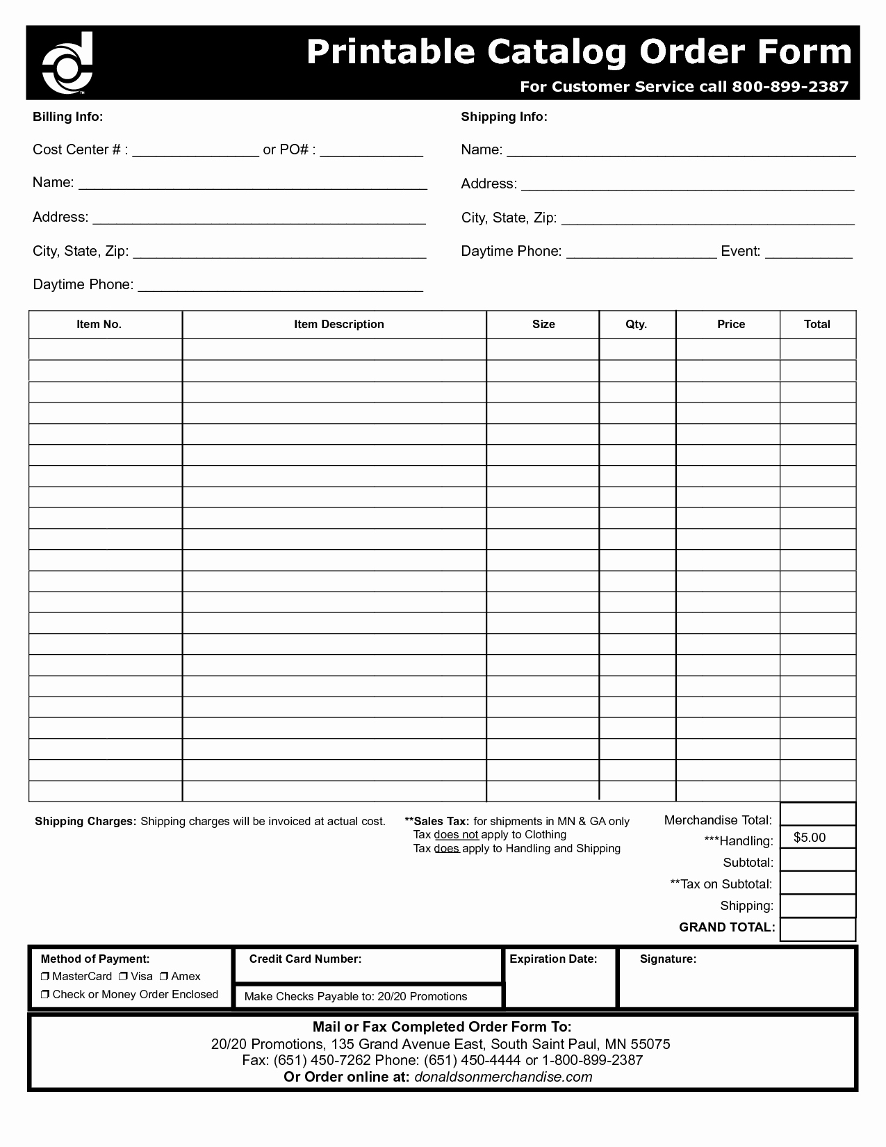 Generic order form Template Beautiful Free order forms