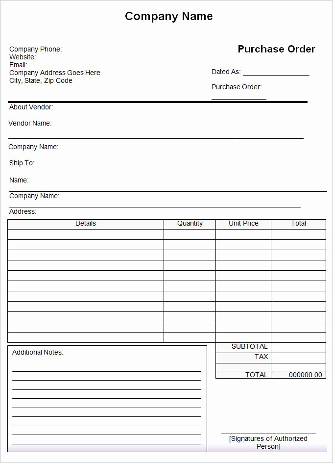 Generic order form Template New 8 Purchase order Templates Word Excel Word Excel formats