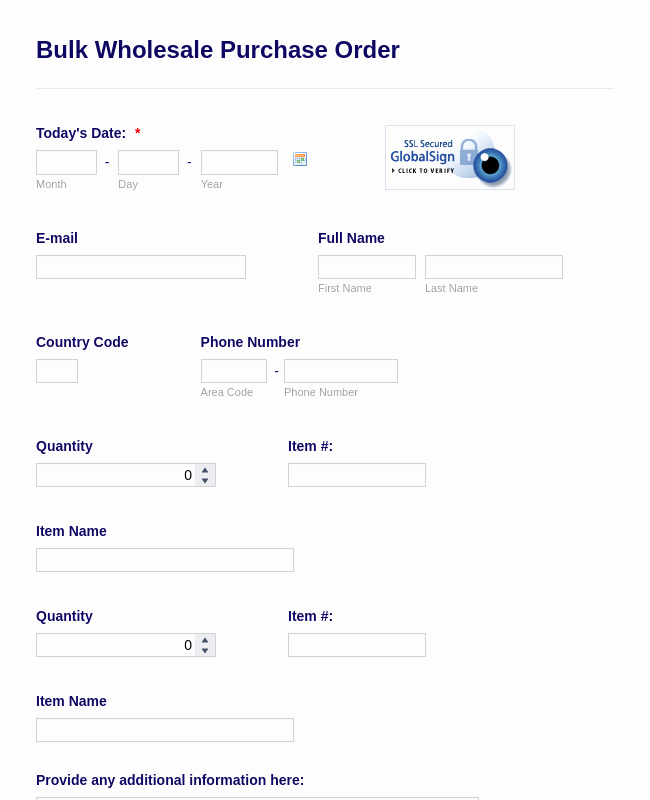 Generic order form Template Unique wholesale Purchase order form Template