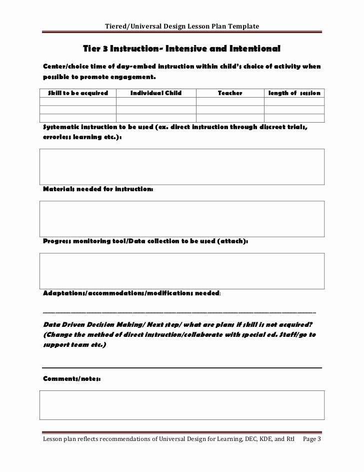 Go Math Lesson Plan Template Fresh Tiered Lesson Plan Template