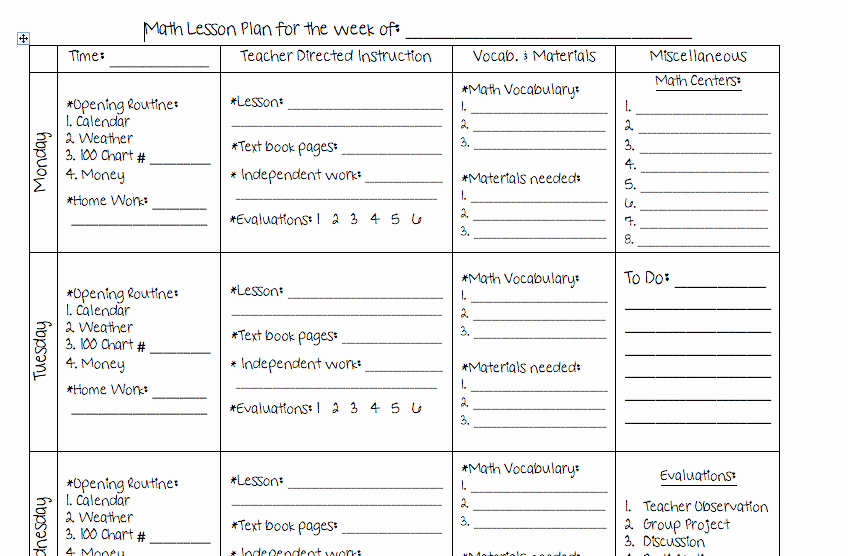 Go Math Lesson Plan Template Lovely A Teacher S Plan New Math Template is Avaliable for