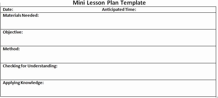 Go Math Lesson Plan Template Lovely Mini Lesson Plan format &amp; Template