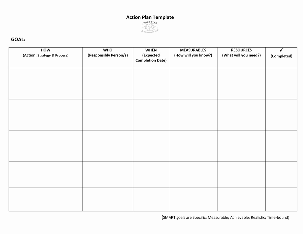 Goal Action Plan Template Best Of Very Simple Action Plan Template Word Example with Goal