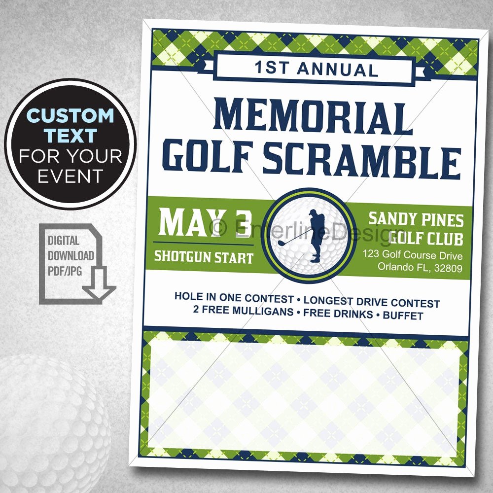 Golf Invitation Template Free Download Beautiful Golf tournament Flyer Poster Template Invitation Custom