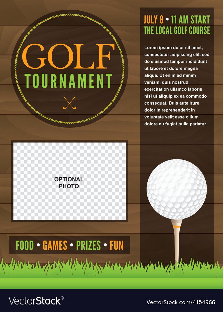 Golf Invitation Template Free Download Elegant Golf tournament Flyer Template Royalty Free Vector Image
