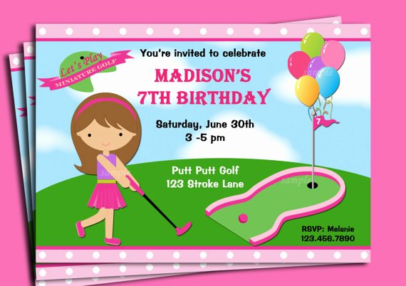 Golf Invitation Template Free Download Luxury Mini Golf Birthday Party Invitations