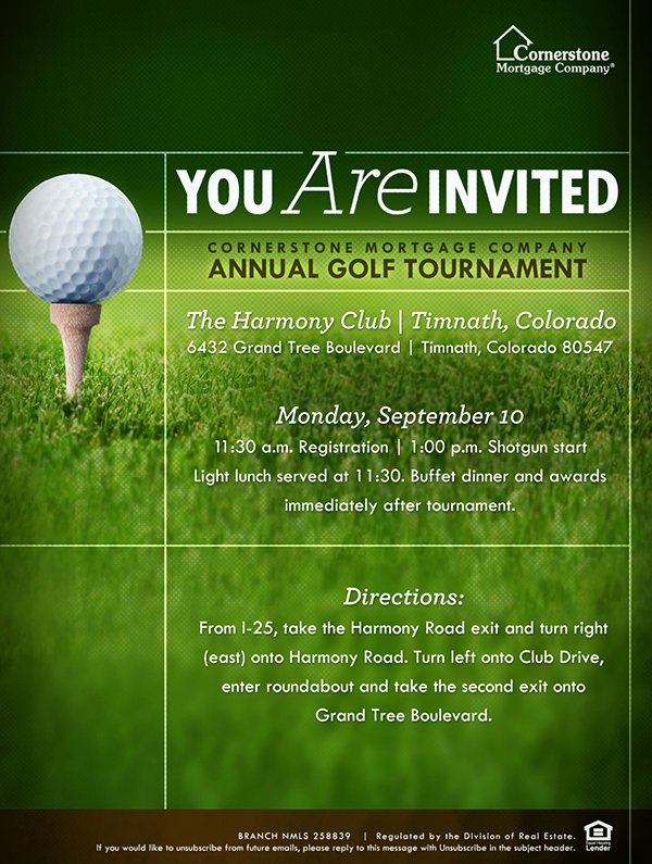 Golf Outing Invitation Template Best Of 2012 Cornerstone Annual Golf tournament Collateral On Behance