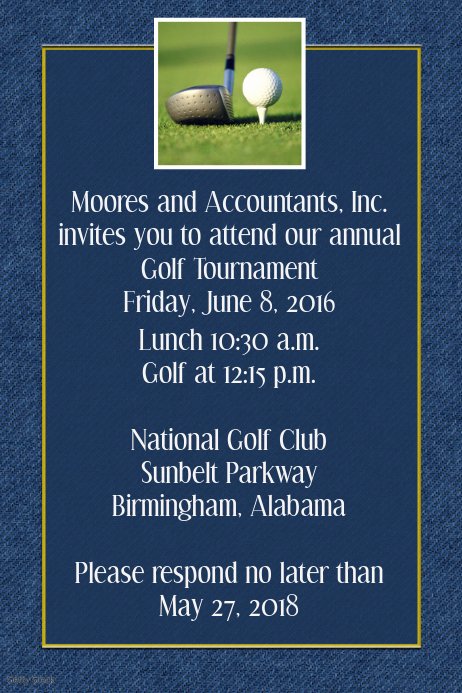 Golf Outing Invitation Template Lovely Small Business Golf tournament Invitation Poster Template