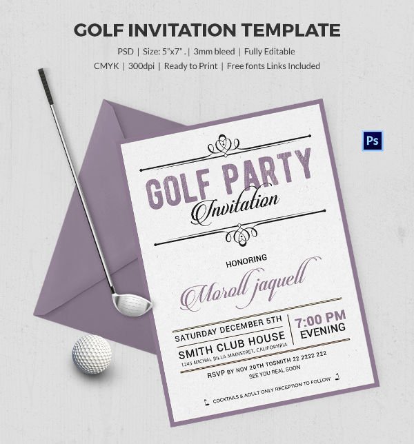 Golf tournament Invitation Template Beautiful 25 Fabulous Golf Invitation Templates &amp; Designs