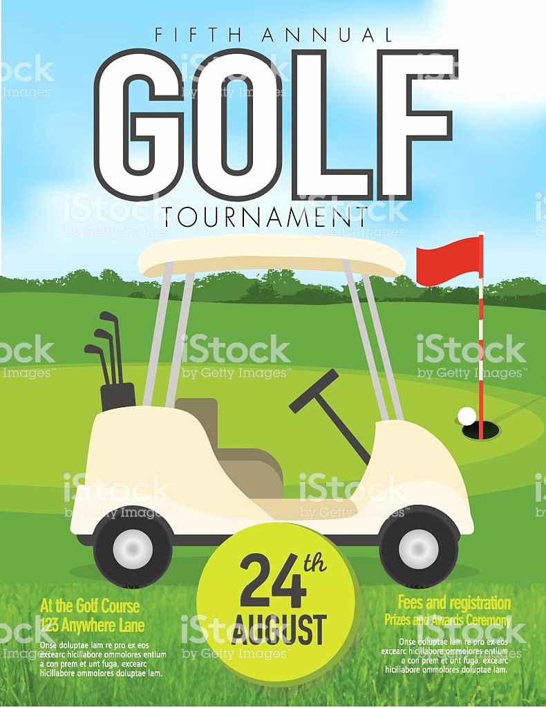 Golf tournament Invitation Template Elegant Golf tournament with Golf Cart Invitation Design Template