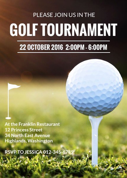 Golf tournament Invitation Template Luxury Golf tournament Invitation Template