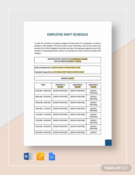 Google Docs Employee Schedule Template Luxury Weekly Employee Shift Schedule Template Word