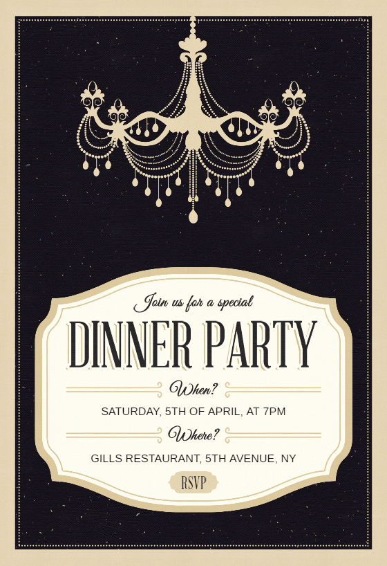 Graduation Dinner Invitation Template Lovely Classy Chandelier Dinner Party Invitation Template Free