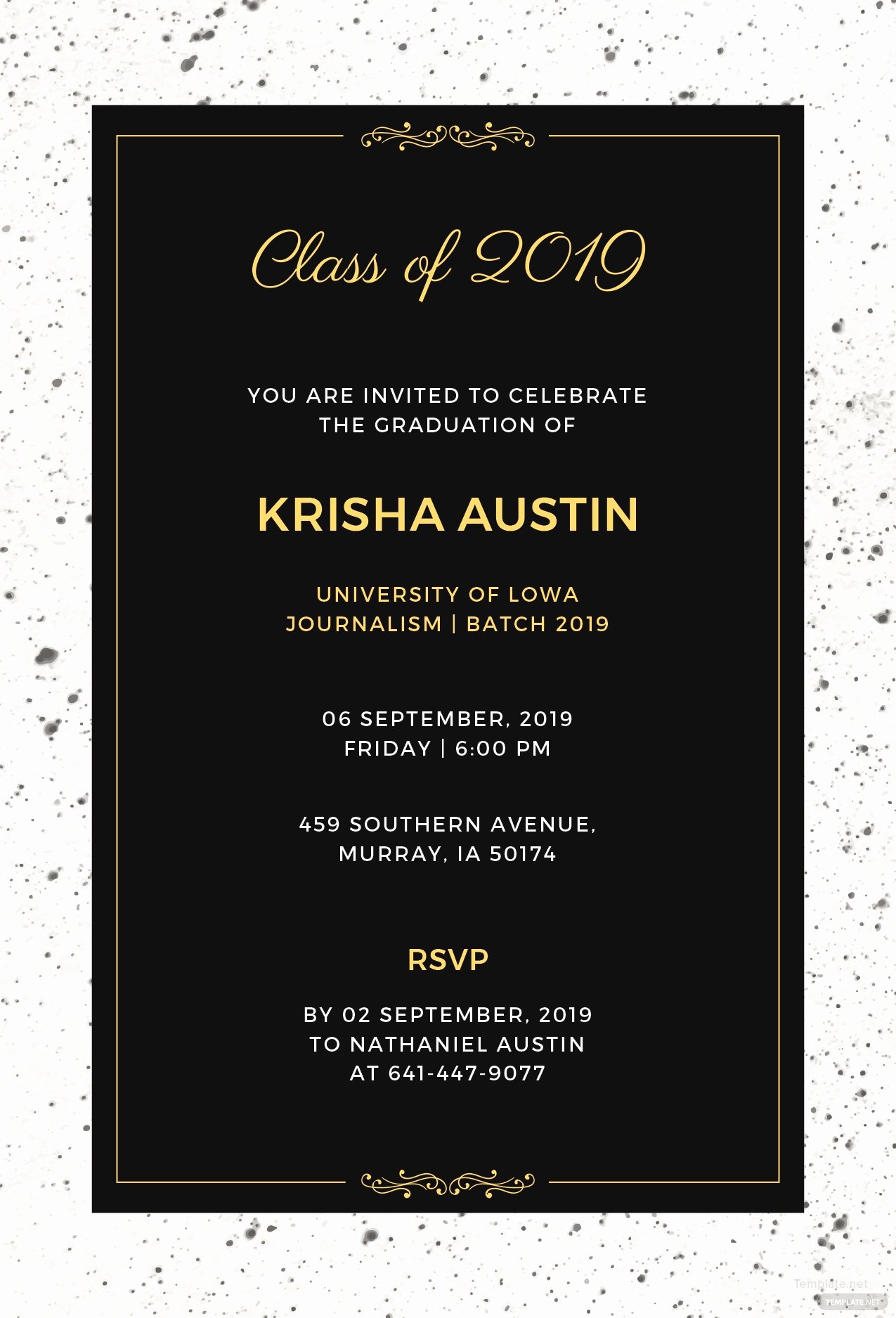 Graduation Dinner Invitation Template Unique Free Graduation Announcement Invitation Template In