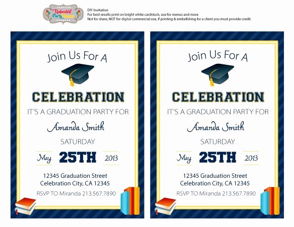 Graduation Party Invitation Template Free Best Of Free Graduation Party Printables From Unlimited Party