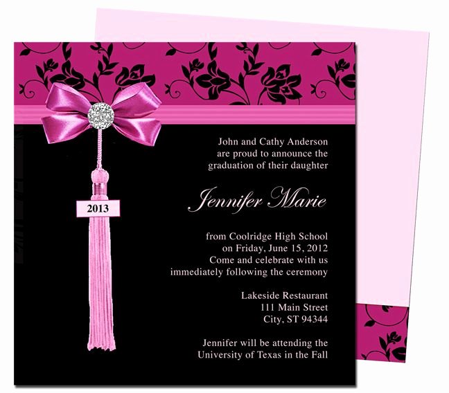 Graduation Party Invitation Template Free Best Of Graduation Announcements Templates Feminine Style Design