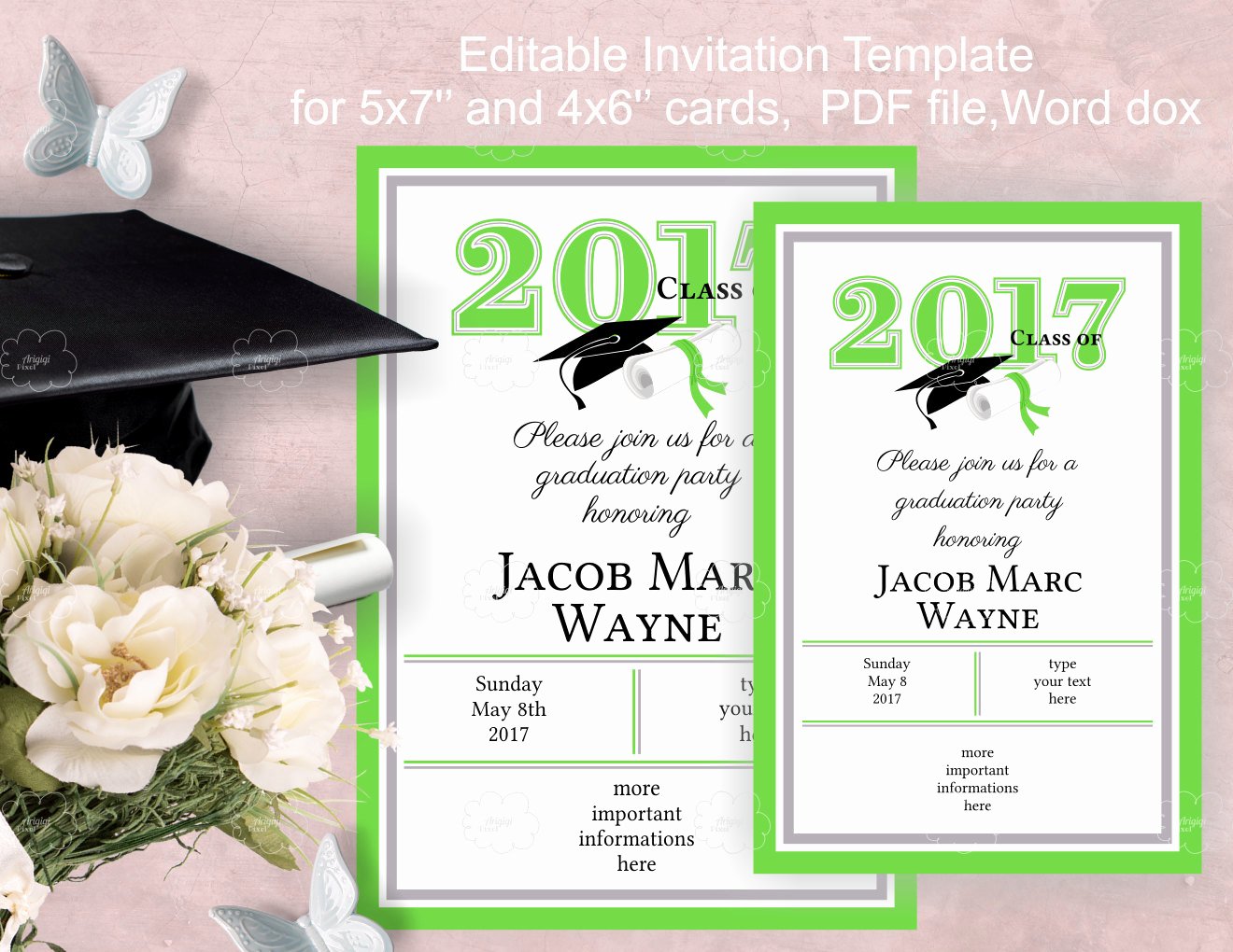 Graduation Party Invitation Template Free Elegant Graduation Party Invitation Template Edit Yourself