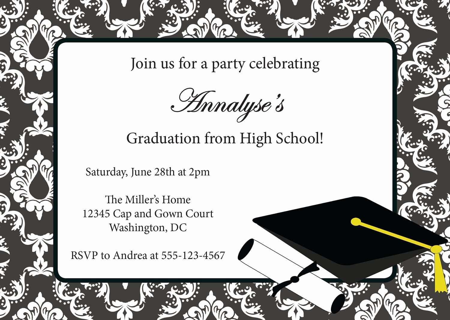 Graduation Party Invitation Template Free Elegant Sample Invitation Card for Graduation Party