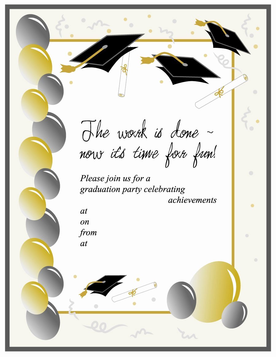 Graduation Party Invitation Template Free Luxury 40 Free Graduation Invitation Templates Template Lab