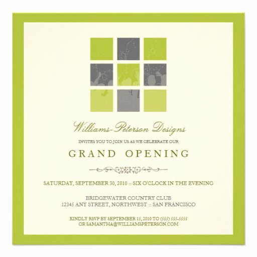 Grand Opening Invitation Template Free Fresh Modern Blocks Grand Opening Invitation Lime 5 25&quot; Square