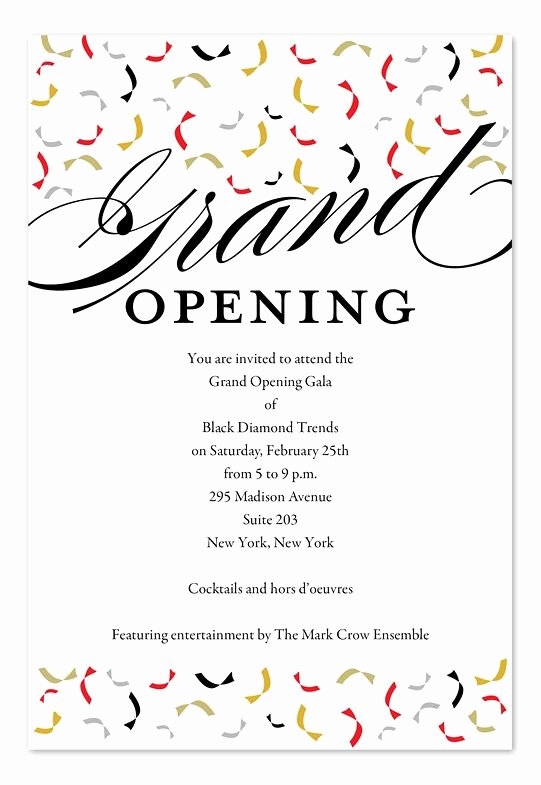 Grand Opening Invitation Template Free Luxury Trendy Opening