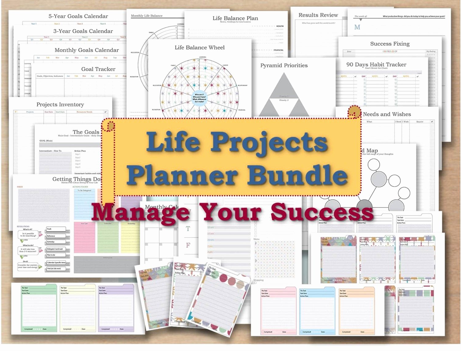 Gtd Project Planning Template Fresh Project Planner Life organizer Kit and Cards Plan Template