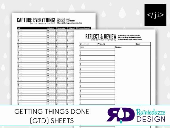 Gtd Project Planning Template Inspirational Getting Things Done Gtd Sheets Printable by Rainiedazze On