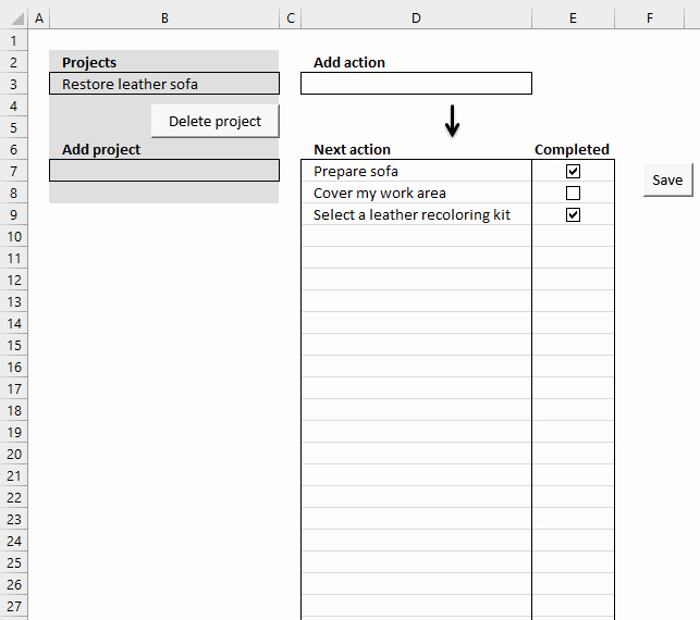 Gtd Excel Template