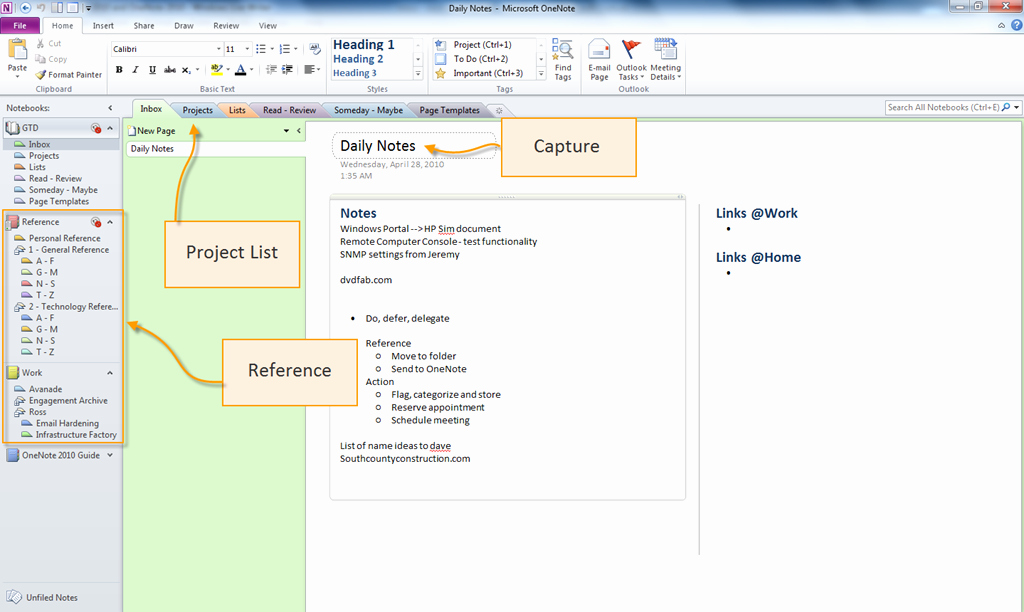 Gtd Project Planning Template New Gtd with Outlook 2010 and Enote 2010 – Overview