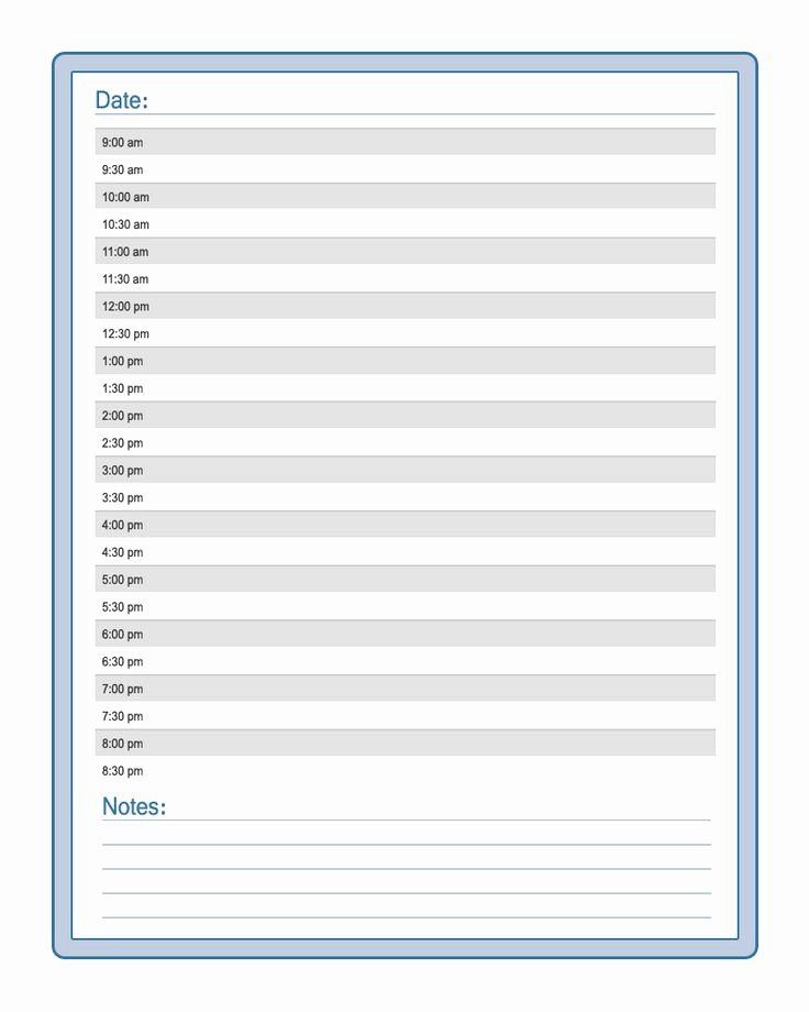 Half Hour Schedule Template Awesome Student Planner Templates
