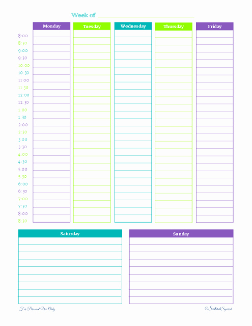 Half Hour Schedule Template Elegant Got A Busy Week there S A Weekly Planner for that