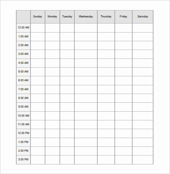 Half Hour Schedule Template Unique 24 Hours Schedule Templates 16 Free Word Excel Pdf