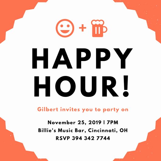 Happy Hour Invitation Template Beautiful Customize 242 Happy Hour Invitation Templates Online Canva