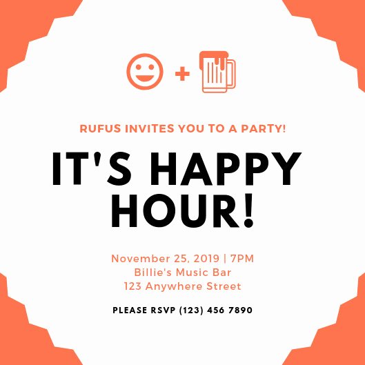 Happy Hour Invitation Template Inspirational Customize 101 Happy Hour Invitation Templates Online Canva