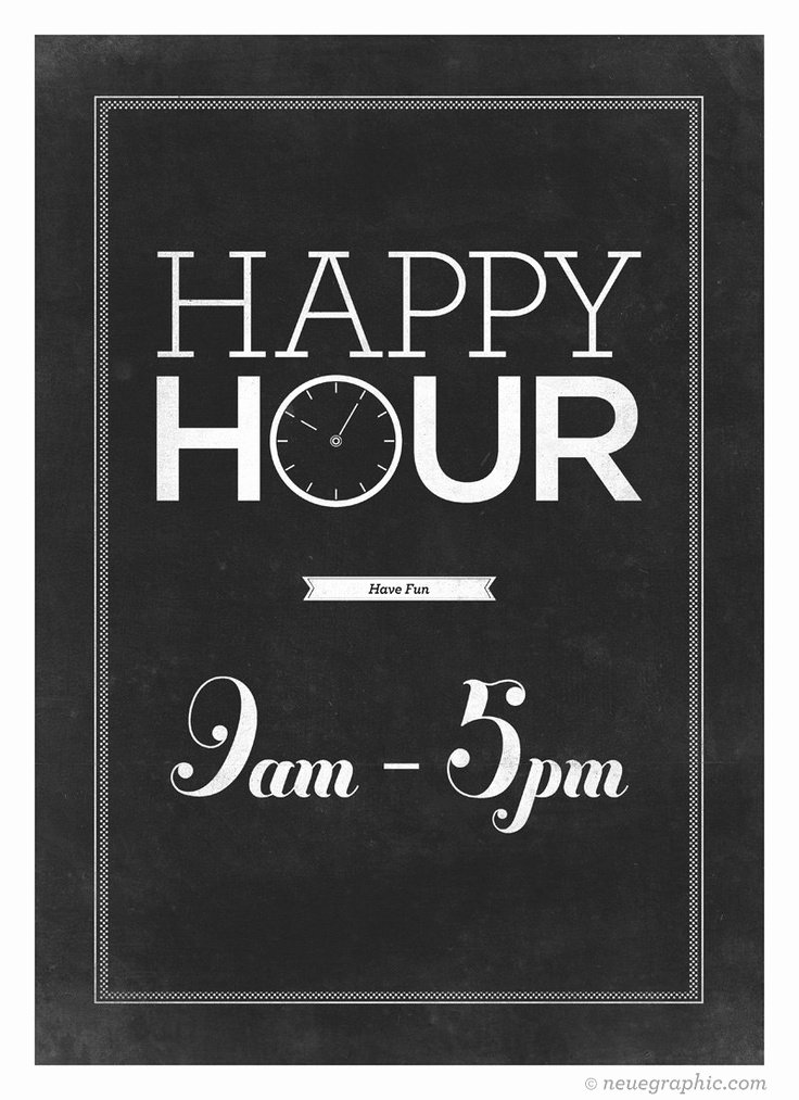 Happy Hour Invitation Template Unique Retro Style Typography Poster Happy Hour Typo Art