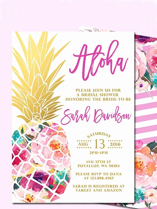 Hawaiian themed Invitation Template Inspirational 17 Printable Bridal Shower Invitations You Can Diy