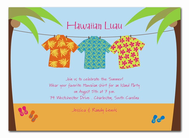 Hawaiian themed Invitation Template Unique Hawaiian Shirts Party Invitations by Invitation