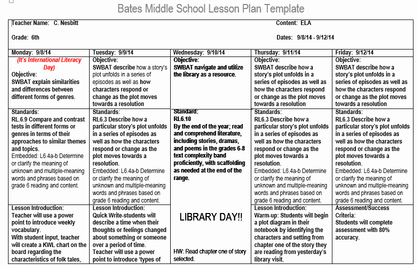 Head Start Lesson Plan Template Best Of Sample Lesson Plan Professional E Portfolio for Carol F