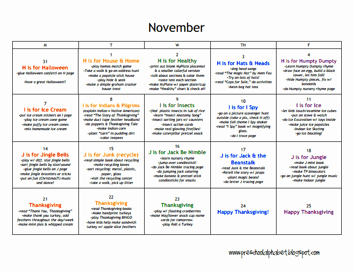 Head Start Lesson Plan Template Fresh Lesson Plans Preschool November Pdf