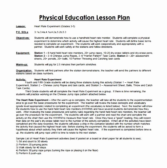 Head Start Lesson Plan Template Unique 25 Phys Ed Lesson Plan Template