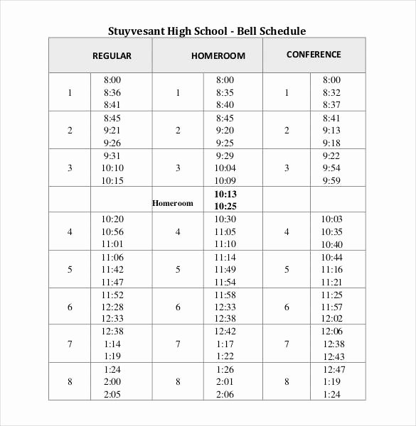 High School Schedule Template Elegant 9 Teacher Schedule Templates Docs Pdf