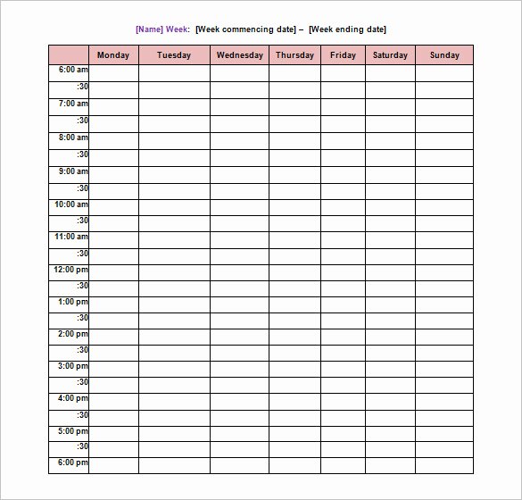 High School Schedule Template Fresh School Schedule Template 19 Free Word Excel Pdf