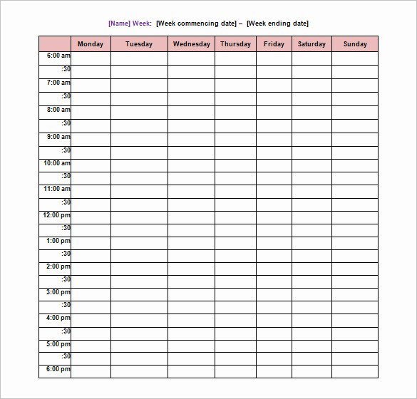 High School Schedule Template Fresh School Schedule Template 19 Free Word Excel Pdf