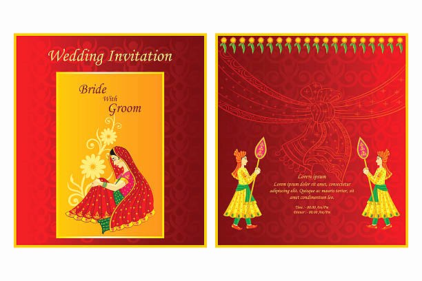 Hindu Wedding Invitation Template Awesome Best Hindu Wedding Illustrations Royalty Free Vector