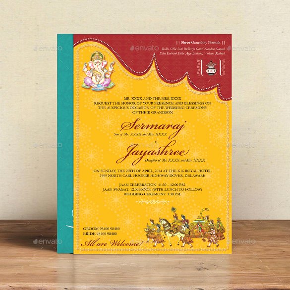 Hindu Wedding Invitation Template Beautiful 35 Traditional Wedding Invitations Psd