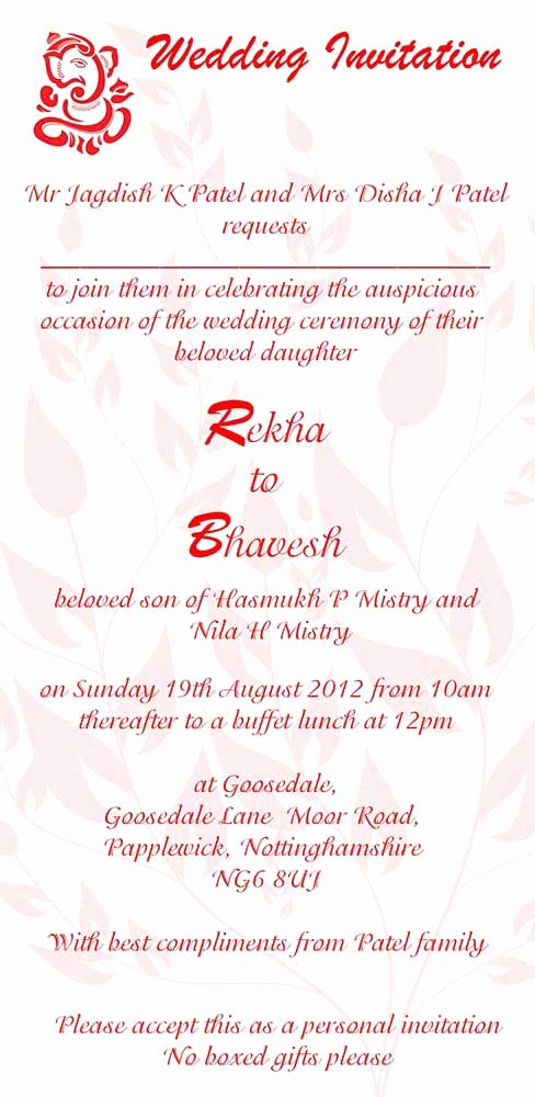 Hindu Wedding Invitation Template Beautiful Hindu Wedding Invitation Wordings Here to View Our