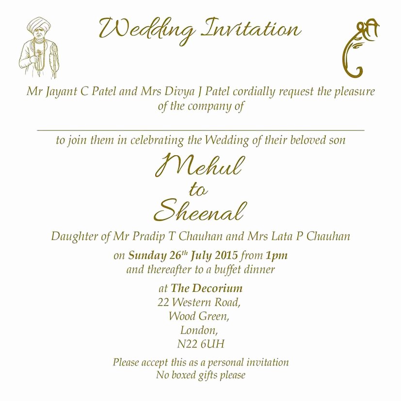 Hindu Wedding Invitation Template Elegant Hindu Wedding Invitation Wordings Here to View Our