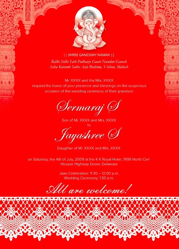 Hindu Wedding Invitation Template New 35 Traditional Wedding Invitations Psd