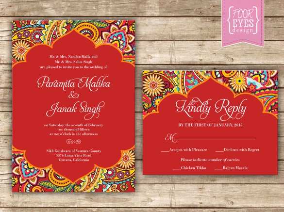 Hindu Wedding Invitation Template Unique 35 Traditional Wedding Invitations Psd